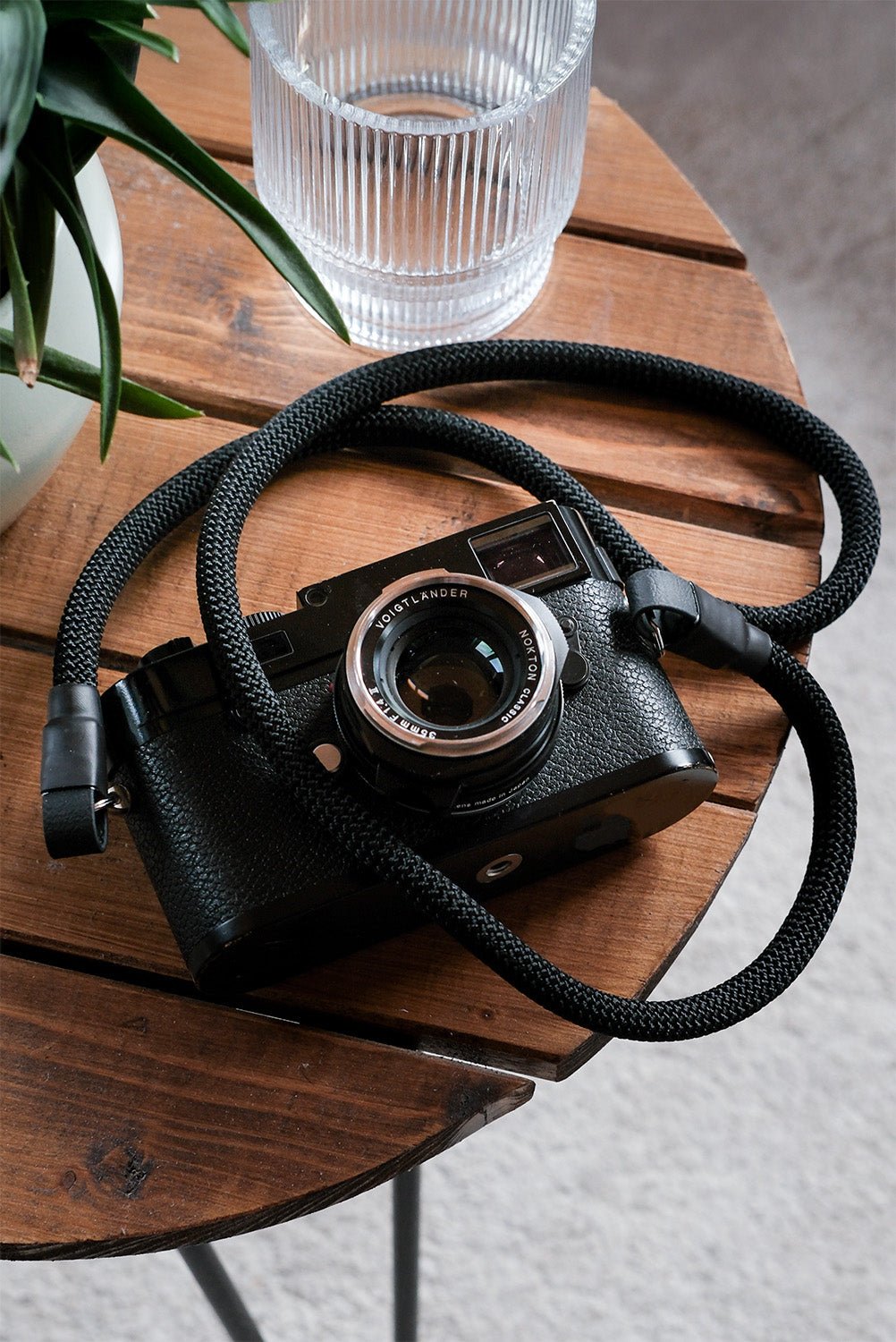 seam strap Kameragurt ROPE - Schwarz aus Nylon