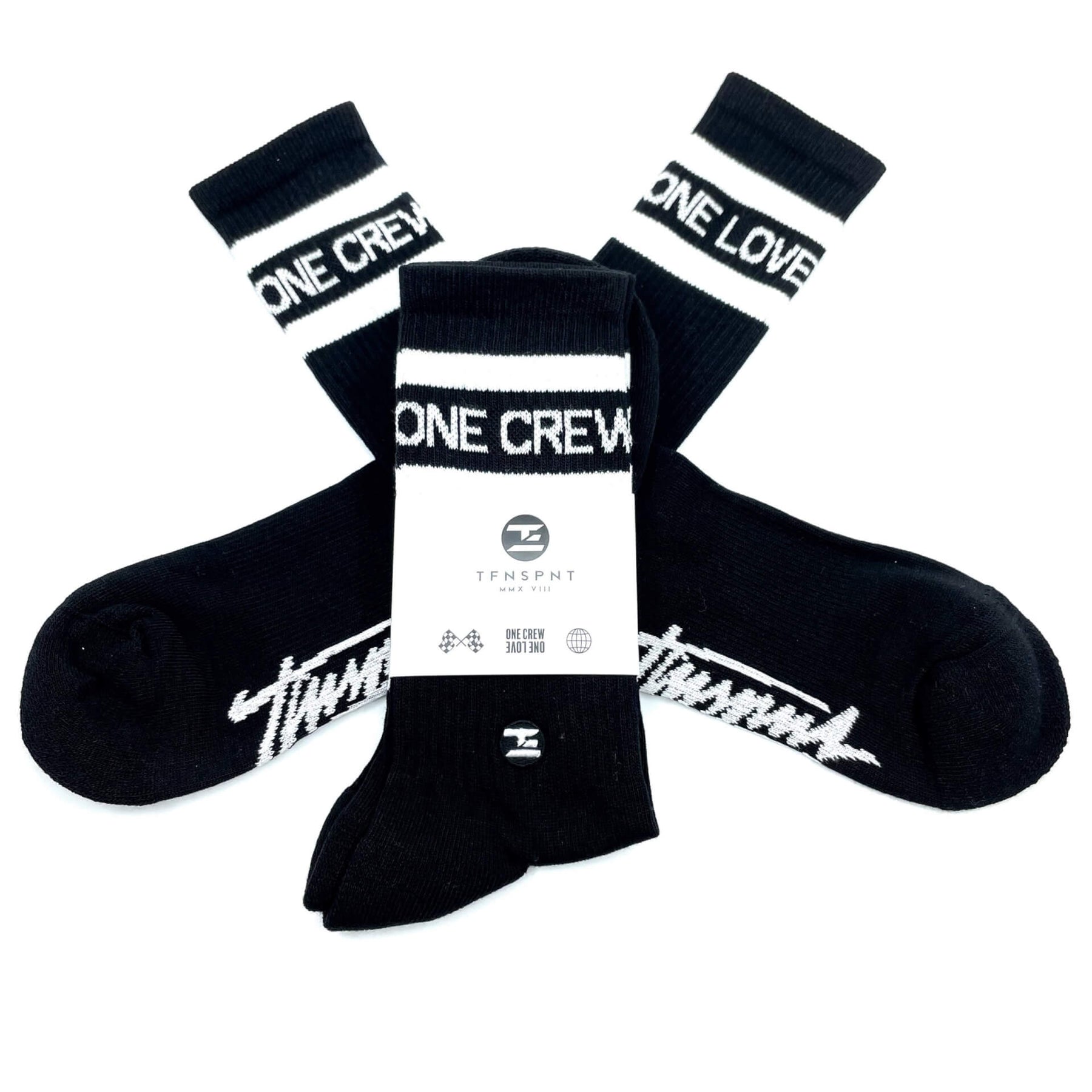 Socken - Crew Socks - TFNSPNT® - schwarz/weiß